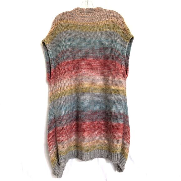 MOTH Anthropologie Rinda Rainbow Mohair Knit Long Duster Cardigan Vest XS/S - Picture 5 of 12